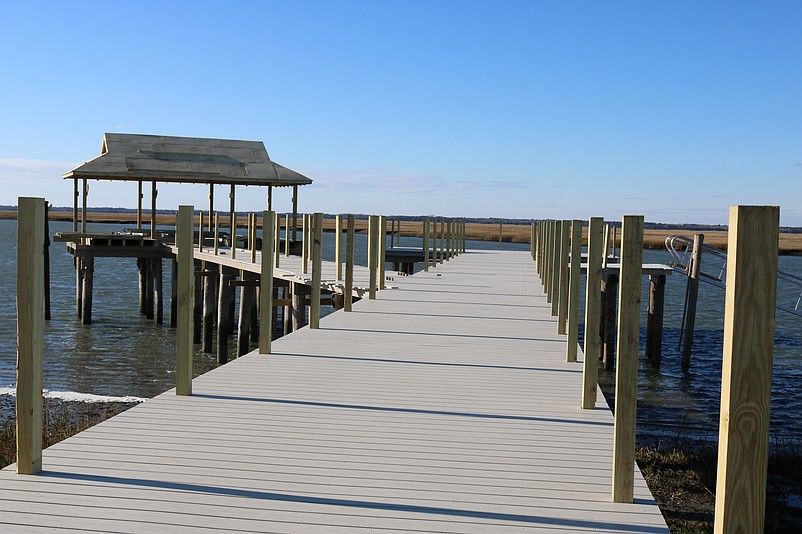 The kayak launch site-fishing pier project is under construction along the bayfront near 60th Street.