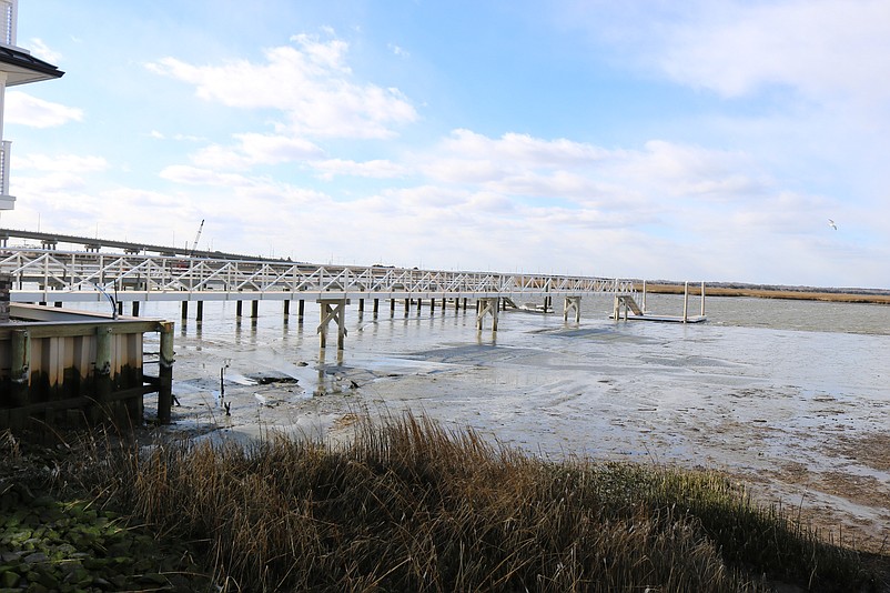 Resembling a mudflat at low tide, the bay area off 38th Street and Sounds Avenue is another spot that will be dredged.