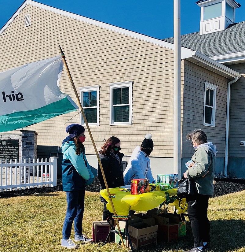 The Girl Scout cookie sale runs through February on Saturdays outside of the Welcome Center.