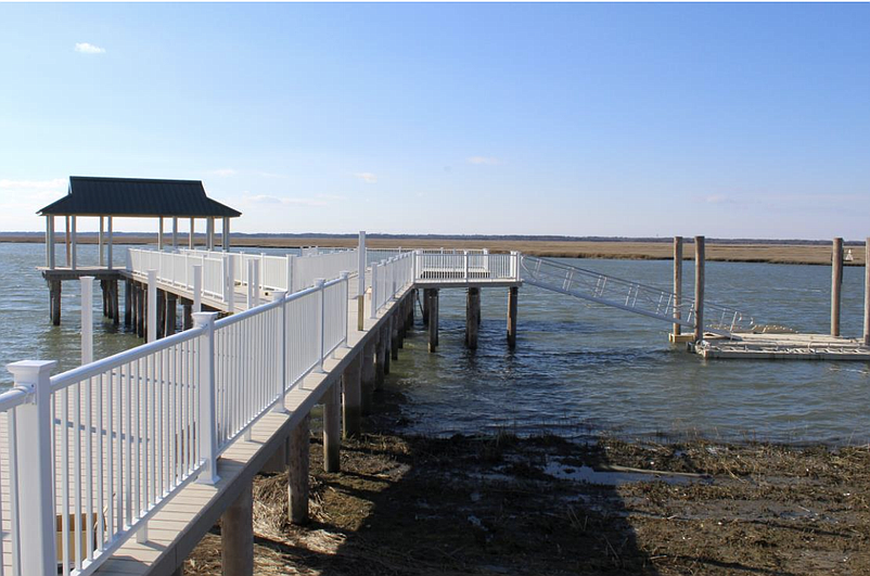 The kayak storage facility is planned next to the new bayfront fishing pier under construction at Sea Isle City's Dealy Field recreation and athletic complex. (Photo courtesy of Sea Isle City)