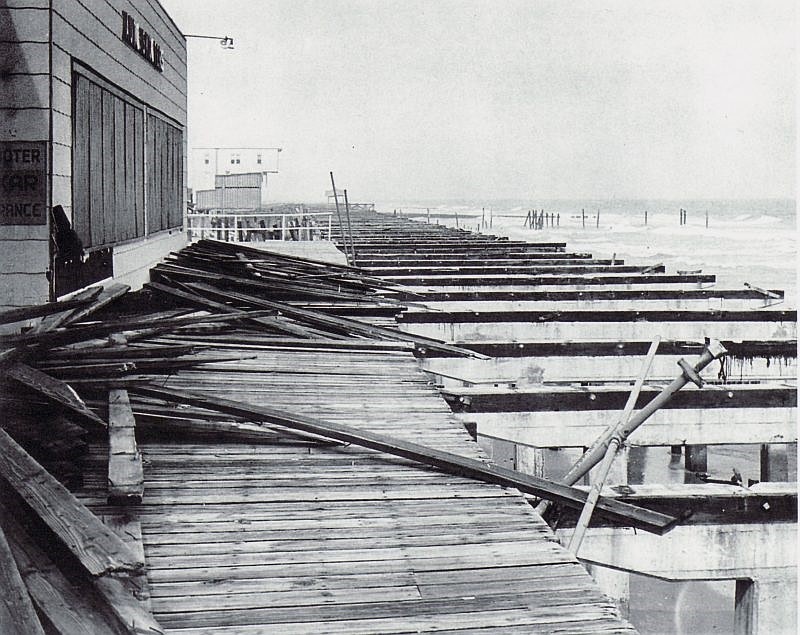 The Boardwalk is left in tatters during the 1962 storm. (Photo courtesy of Sea Isle City Historical Society)