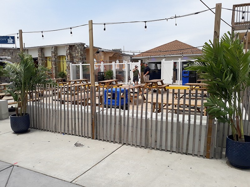 An outdoor dining area is also part of the Beach Bar.