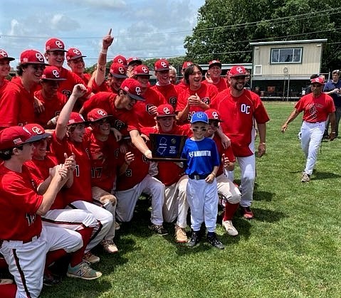 Frankie gets support from Ocean City Red Raiders on day of their semi-final win against arch rival Mainland. 