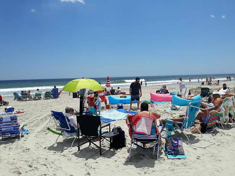 Visitors enjoy the wide, sandy beaches in Sea Isle.