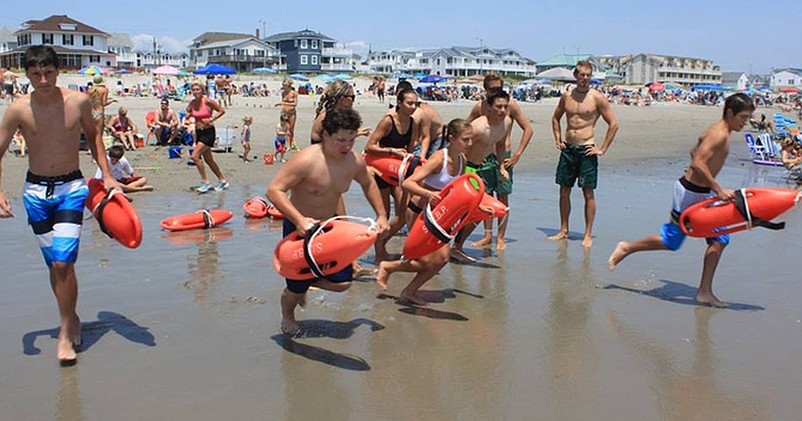 Participants of the Junior Lifeguard program learn basic lifesaving skills and rescue techniques. (Photo courtesy of Sea Isle City Beach Patrol)