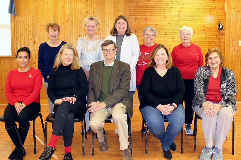 Shown during the luncheon in 2021 are (seated, from left) Nina Trulli, from the Saint Maximilian Kolbe Parish/Saint Casmir Food Pantry in Woodbine; Linda and Lou Riccio, from The Branches Episcopal Outreach Center in Rio Grande; and Pastor Melissa Doyle-Waid, from the United Methodist Church of Sea Isle City Food Pantry.  Also shown are (seated, right) Civic Club President Lyn Long, and (standing) Civic Club Secretary Joyce Molter, Trustee Linda Skand, Treasurer Linda Lamb, Vice-President Dee Meyers, and Trustee Gladys Anderson. (Photo courtesy of Sea Isle City)