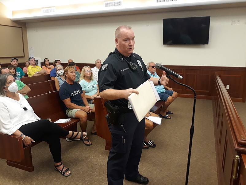 During a City Council meeting, McQuillen discusses the police department's response to an outbreak of teenage rowdiness over the summer.