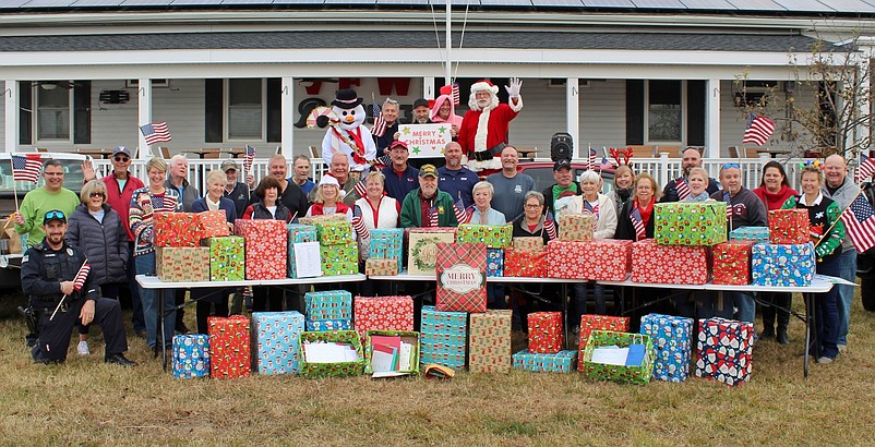 Members of VFW Post 1963 gather in front of their headquarters in Sea Isle City before delivering gifts to the Veterans Memorial Home in Vineland in 2021. (Courtesy of Sea Isle City)