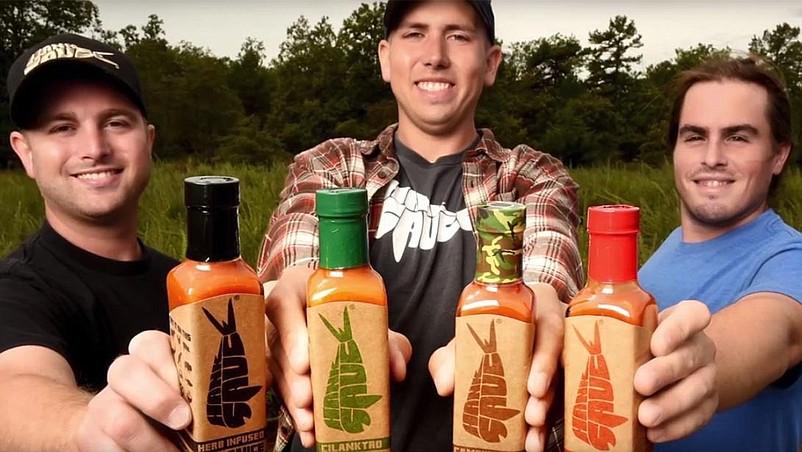 From left, Hank Ruxton, Josh Jaspan and Matt Pittaluga are the owners of Hank Sauce. (Photo courtesy of Hank Sauce.