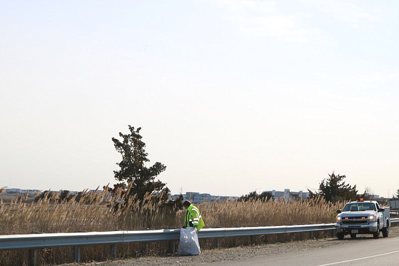 Cape May County cleanup crews remove the litter.