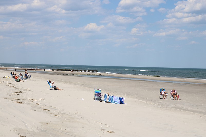 There was plenty of room for beachgoers to spread out on the sand.