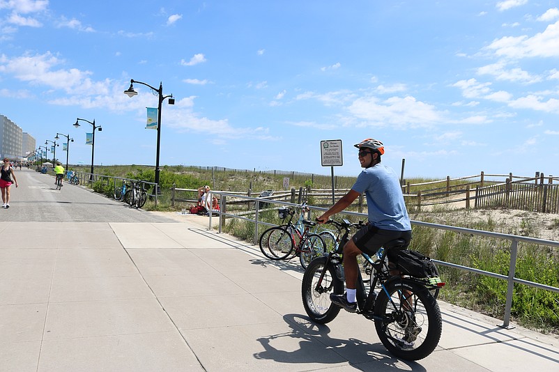 Electric bikes like this one are becoming increasingly popular on the Promenade.