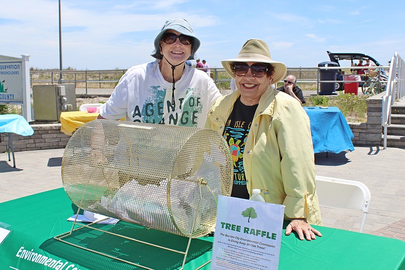 Shown at the Tree Raffle table during a previous Green Fair are Sea Isle City Environmental Commission volunteer Mary Tumolo, left, and Environmental Commission Chairwoman Annette Lombardo. (Photo courtesy of Sea Isle City)