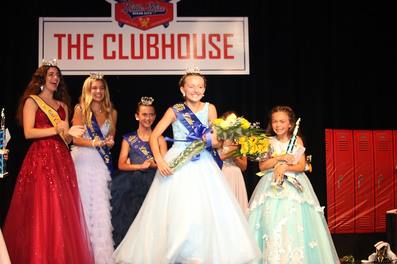 Lyla Clark, 11, of Ocean City, takes her first walk as the new reigning Little Miss Ocean City 2023.