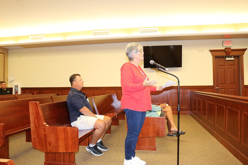 Sea Isle resident Beth Shubert tells City Council that it is becoming increasing difficult for senior citizens to access the beaches.