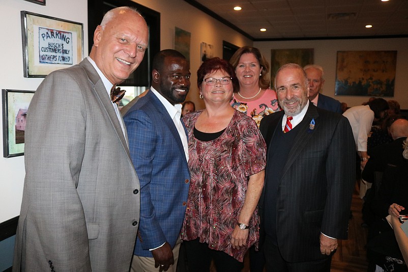 Assemblyman Don Guardian, at left, and Assemblywoman Claire Swift, in back, are two of the sponsors of the legislation. Also pictured are Assemblyman Antwan McClellan, in blue jacket, Assemblywoman Bethanne McCarthy Patrick and Sea Isle City Mayor Leonard Desiderio.