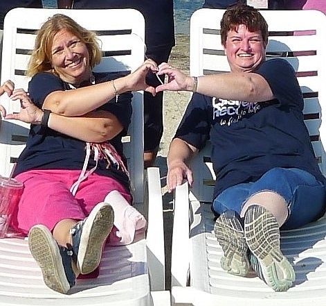 South Jersey Retreat Co-Leaders Gerri Rescino, left, and Jackie Bradley, both friends and breast cancer survivors from Dennis Township. (Photo courtesy of Gerri Rescigno)