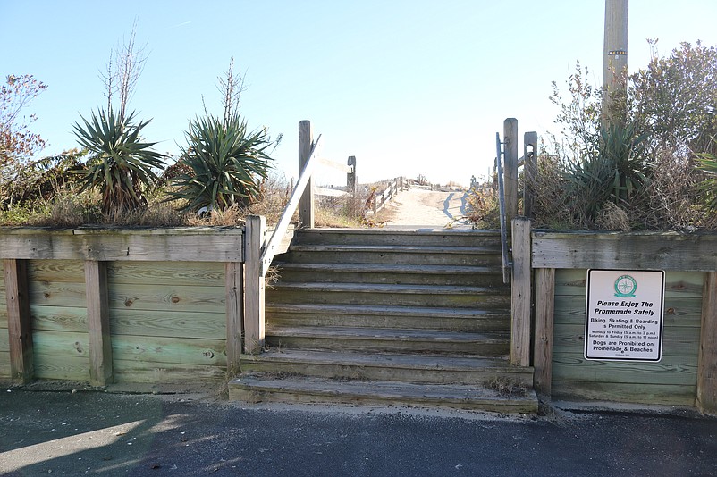 Sea Isle plans to replace these steps leading to the Promenade at 51st Street with a new ramp as well as the steps at 53rd Street.