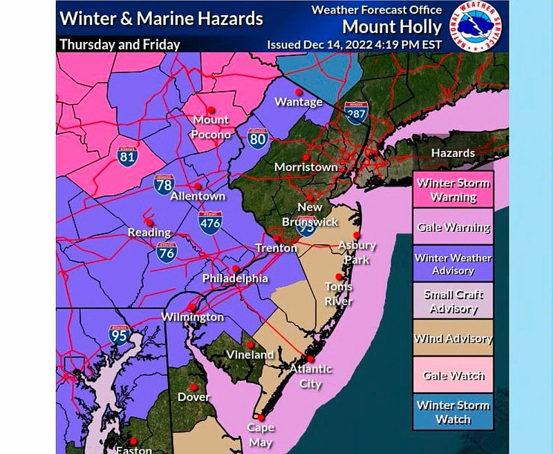 National Weather Service graphic shows the impacts of the storm.