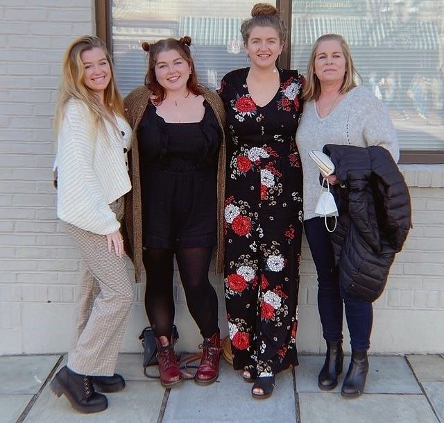 Suzanne Morgan, far right, with daughters, from left, Dayna and Morgan Pfau and Madison Morgan, celebrating Dayna's birthday in 2021. (Photo courtesy of Madison Morgan)