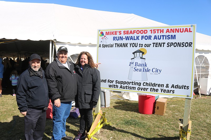 Organizers Mike and Jeannie Monichetti are joined by Sea Isle Mayor Leonard Desiderio at the event in 2023.