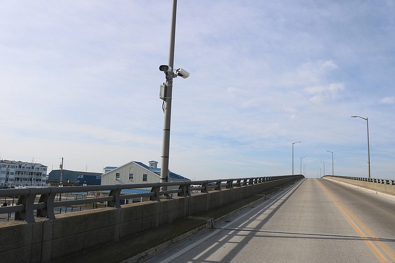 The cameras scan the license plates of both inbound and outbound traffic on the JFK Bridge.