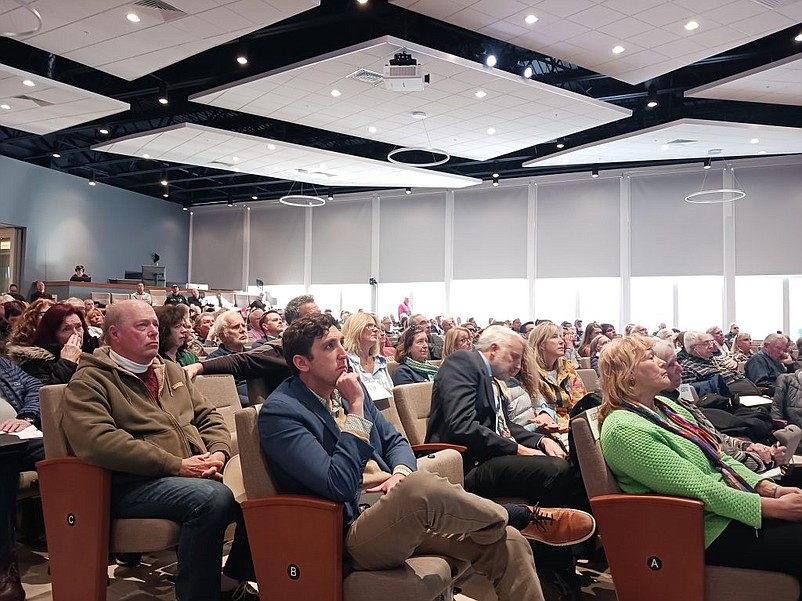 The audience fills the Ocean City Tabernacle.