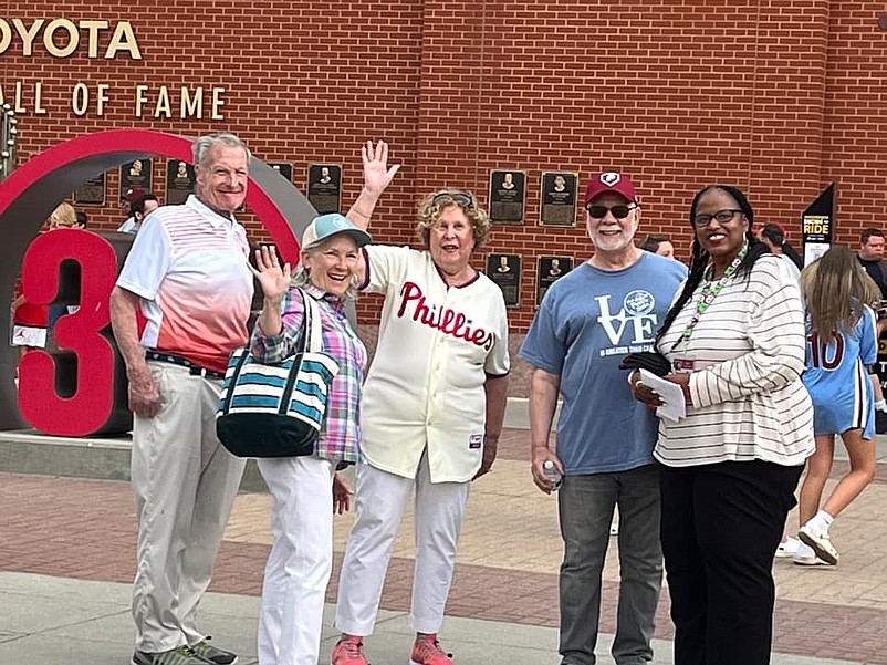 From left, Herb Kuttler, Mariann’s husband, Sheila Bello, FPS supporter, Mariann Kuttler, Pat Bello, FPS supporter, and Vanessa Mapson of the Phillies Group Sale. (Photo courtesy of FPS)