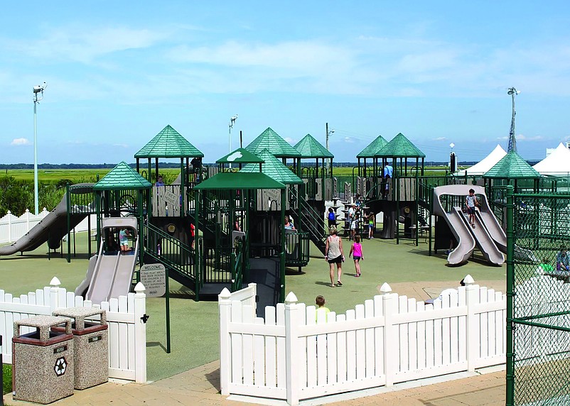 A fence and other property were either damaged or destroyed at the Play By The Bay playground at Sea Isle's Dealy Field. (Photo courtesy of Sea Isle City)