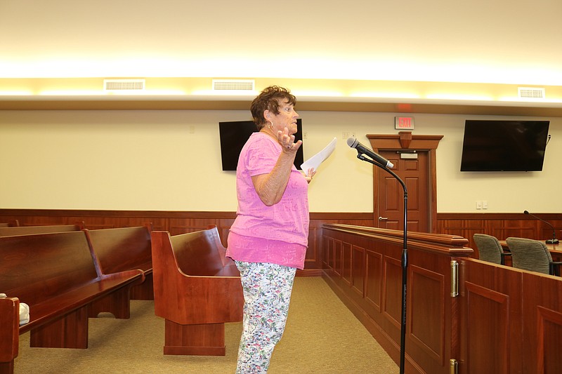 Kathleen Edwardi speaks to City Council during Tuesday's meeting.