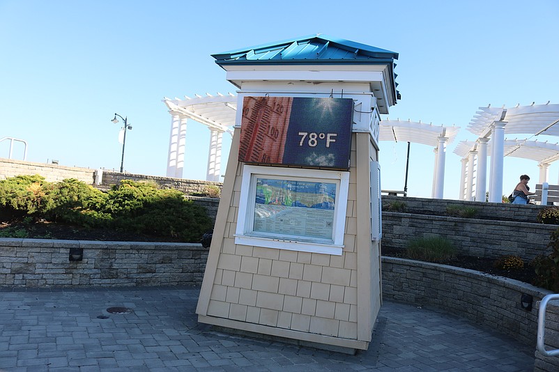 A digital sign near Sea Isle's Promenade shows a temperature of 78 degrees Saturday afternoon.