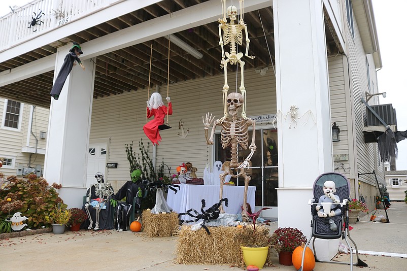 A house on 39th Street features an array of spooky Halloween monsters.