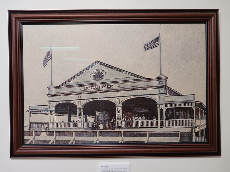 A picture of the old Ocean Pier in Sea Isle hangs on the wall on the second floor of City Hall.