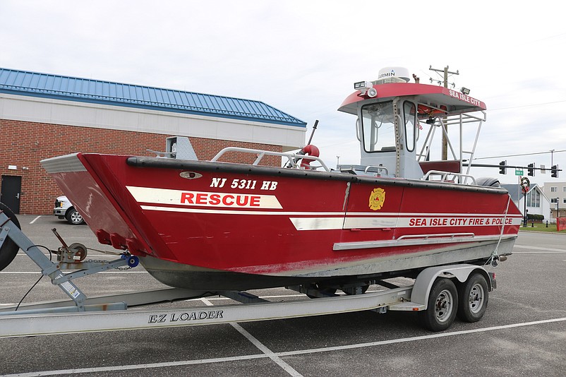 The boat was hauled out of the water before it was swapped for a fire department command vehicle.