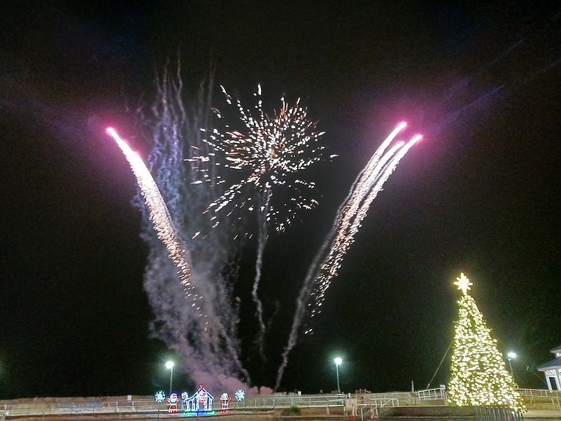 A spectacular fireworks display lights up the sky on New Year's Eve in Sea Isle City.