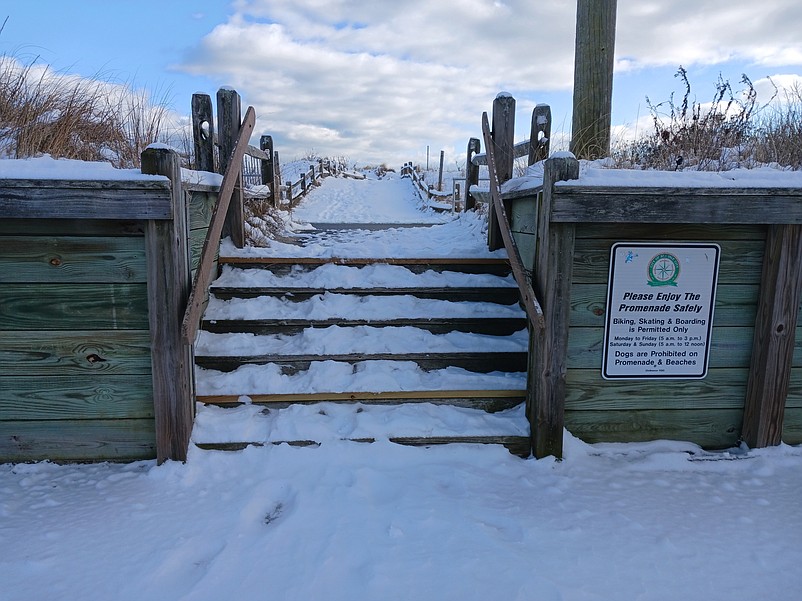 A new ramp will replace the steps to the Promenade at 53rd Street, shown here, and at 51st Street.