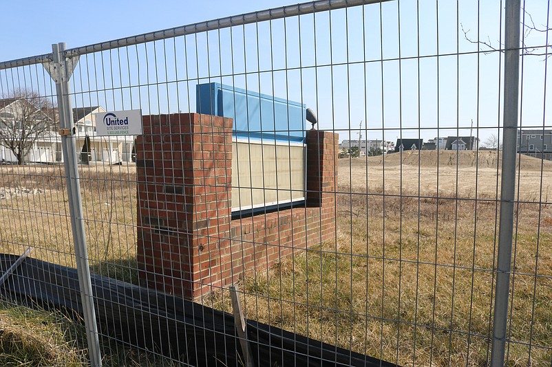 The sign for the now-demolished Sea Isle City Public School is all that remains on the site now.