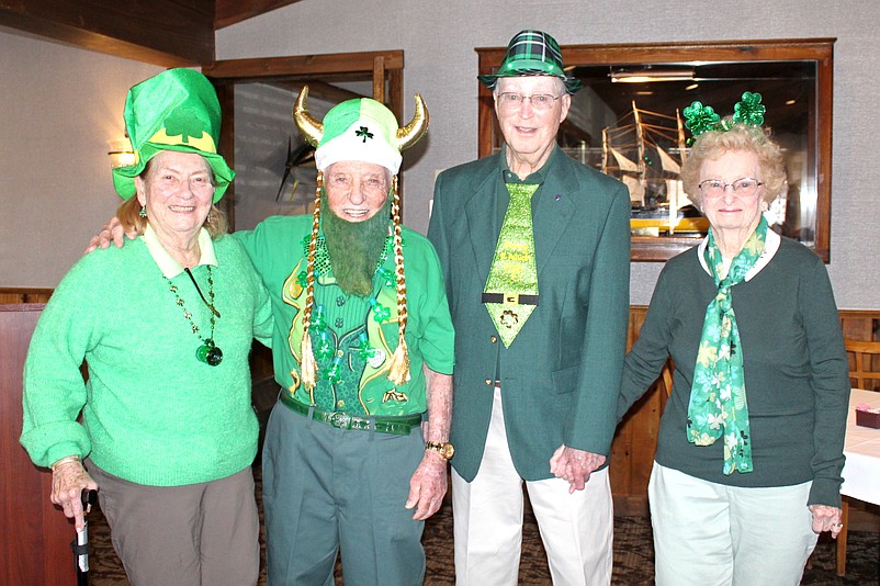 Winners of AARP Chapter 710’s 2024 “Best Dressed Irish” contest from left, Joan Boyle, Joe Bellucci, and Patricia and Bud Smith enjoy the spotlight. (Photo courtesy of Sea Isle City)