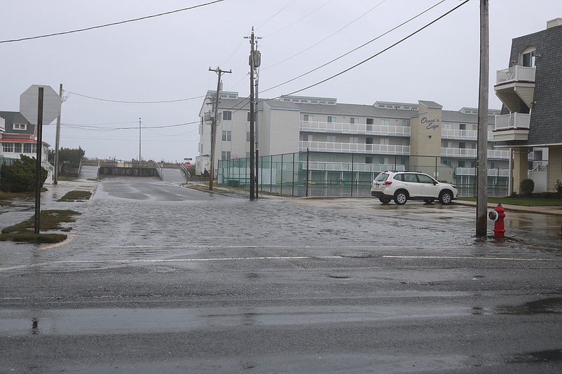 The intersection of Landis Avenue and 34th Street is one of the few places in town that had minor flooding.