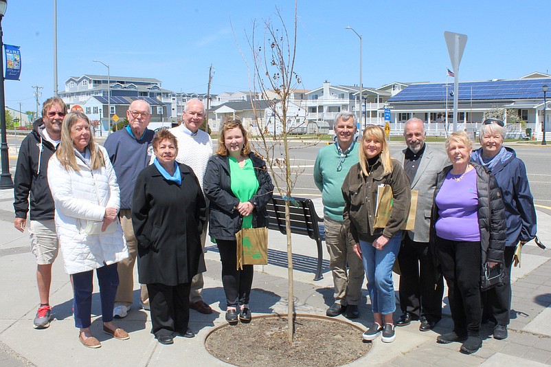 Members of civic organizations and elected officials are shown at the 2022 Arbor Day Ceremony. (Photo courtesy of Sea Isle City)