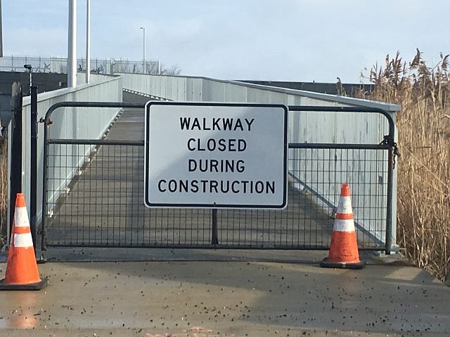 Bike riders headed south out of Ocean City are faced with a dead end and this uninviting sign.