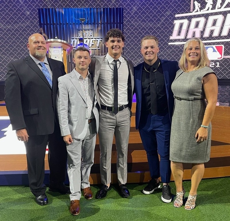 The Petty family (from left) Bob, Bailey, Chase, Logan and Bonnie at the Major League Baseball draft in Denver on Sunday. (Photo courtesy of Bonnie Petty)