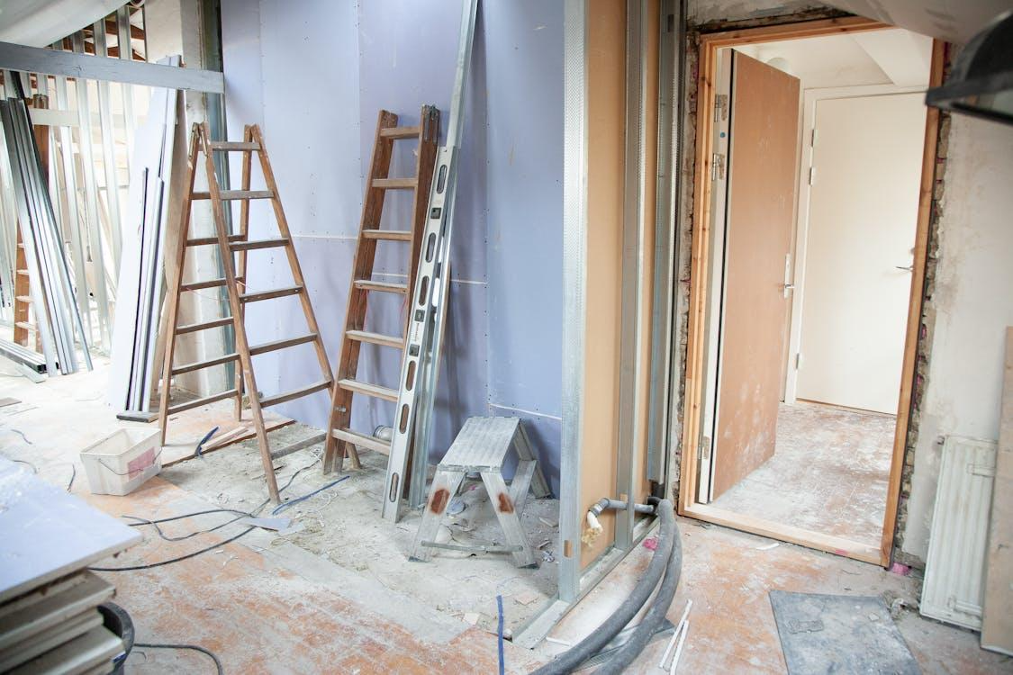 Free Construction site featuring ladders and tools in a home renovation setting. Stock PhotoHome Improvement Basics