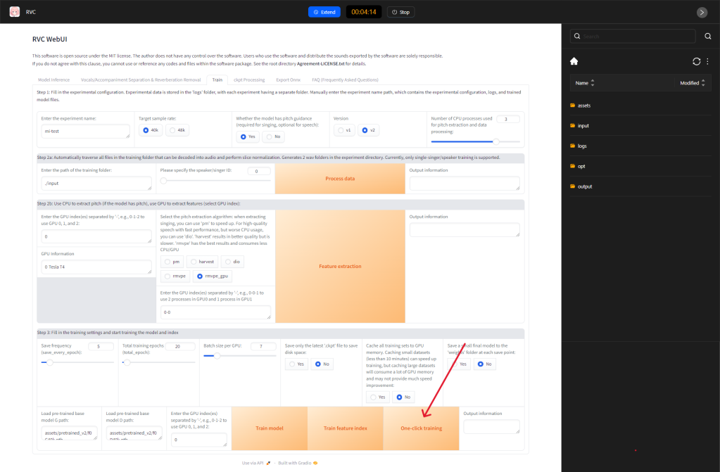 configure training parameters