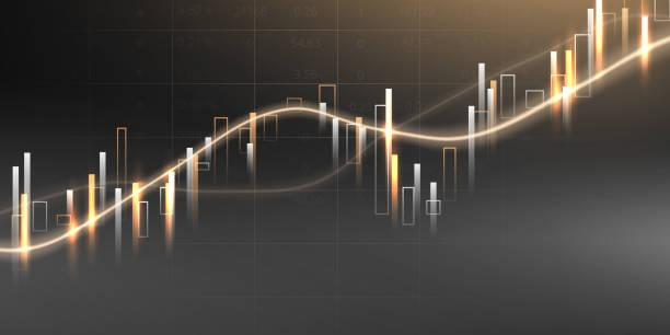 desain ilustrasi vektor bisnis grafik pasar saham atau grafik perdagangan forex untuk ide bisnis dan keuangan. - gambar forex ilustrasi stok