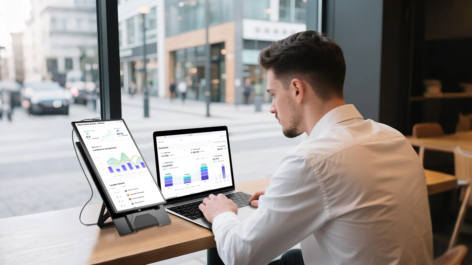 Cevaton N2 Portable Monitor for Laptop | 16” FHD IPS Screen with Integrated Stand for Enhanced Productivity-2