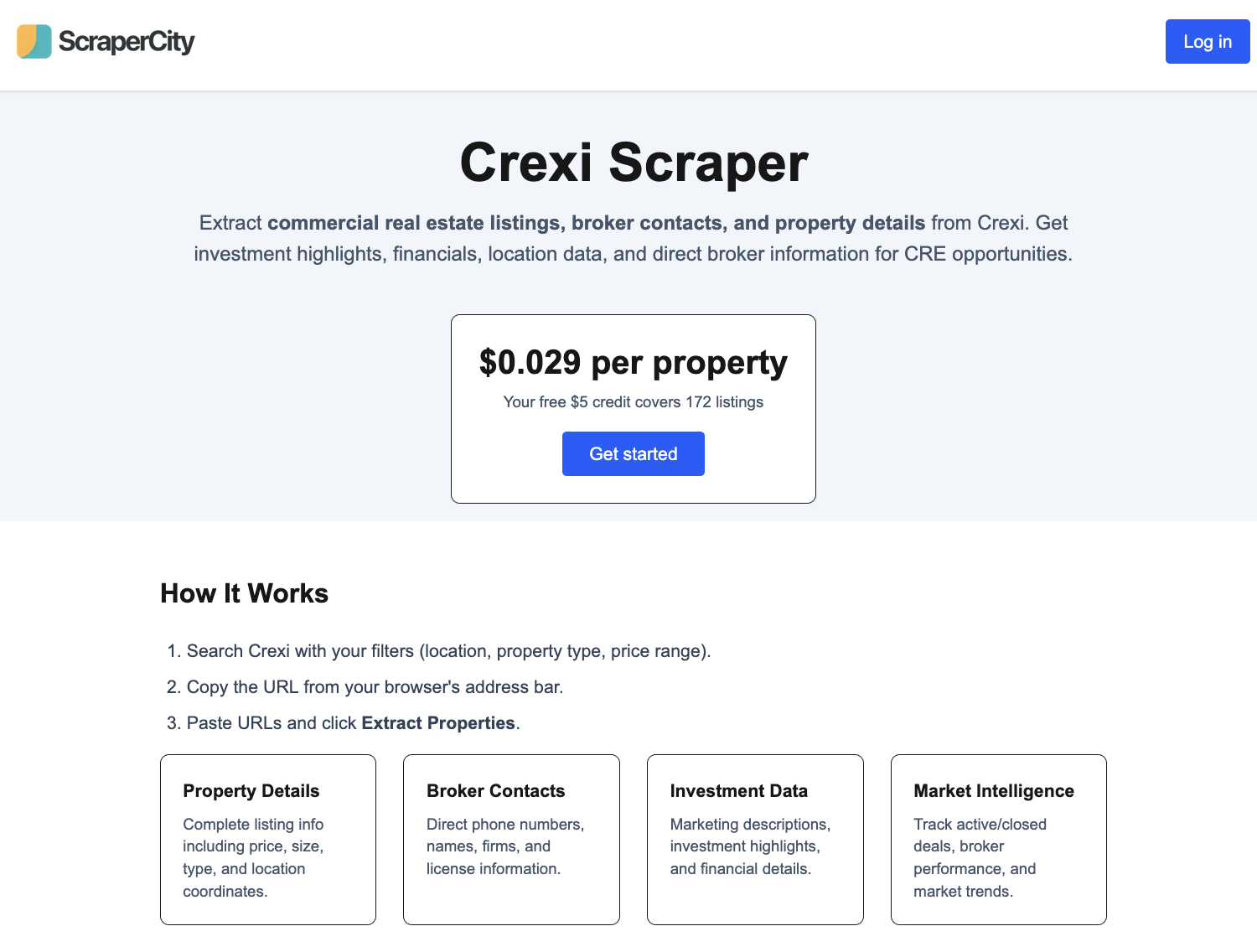 Crexi Scraper for Real Estate Data