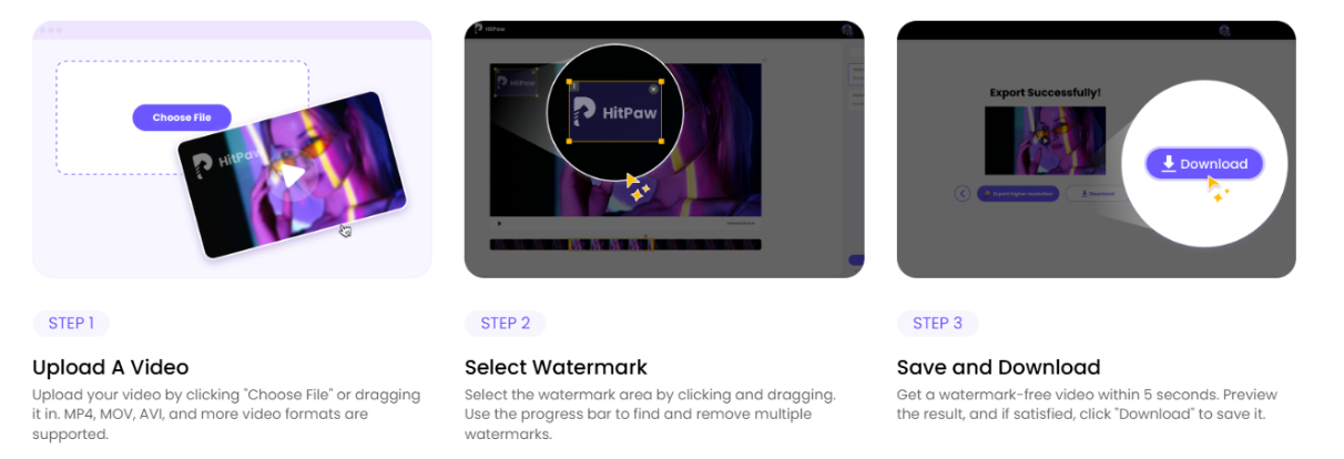 HitPaw's online watermark remover