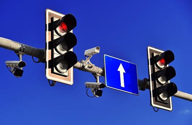 Traffic lights over blue sky Traffic lights over blue sky. Red light Traffic and Red Light Camera stock pictures, royalty-free photos & images
