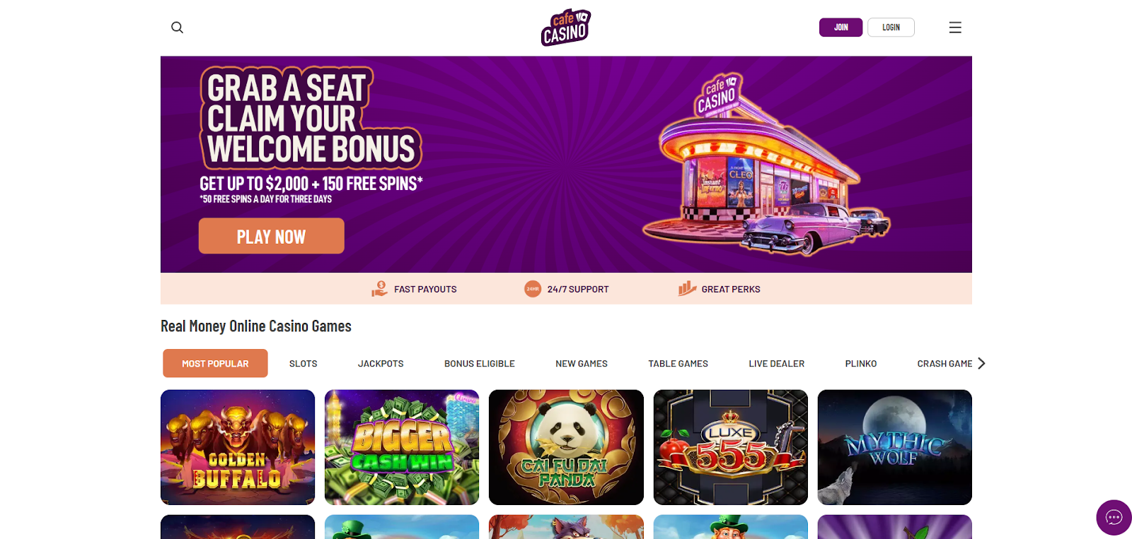 Cafe Casino for Real Money